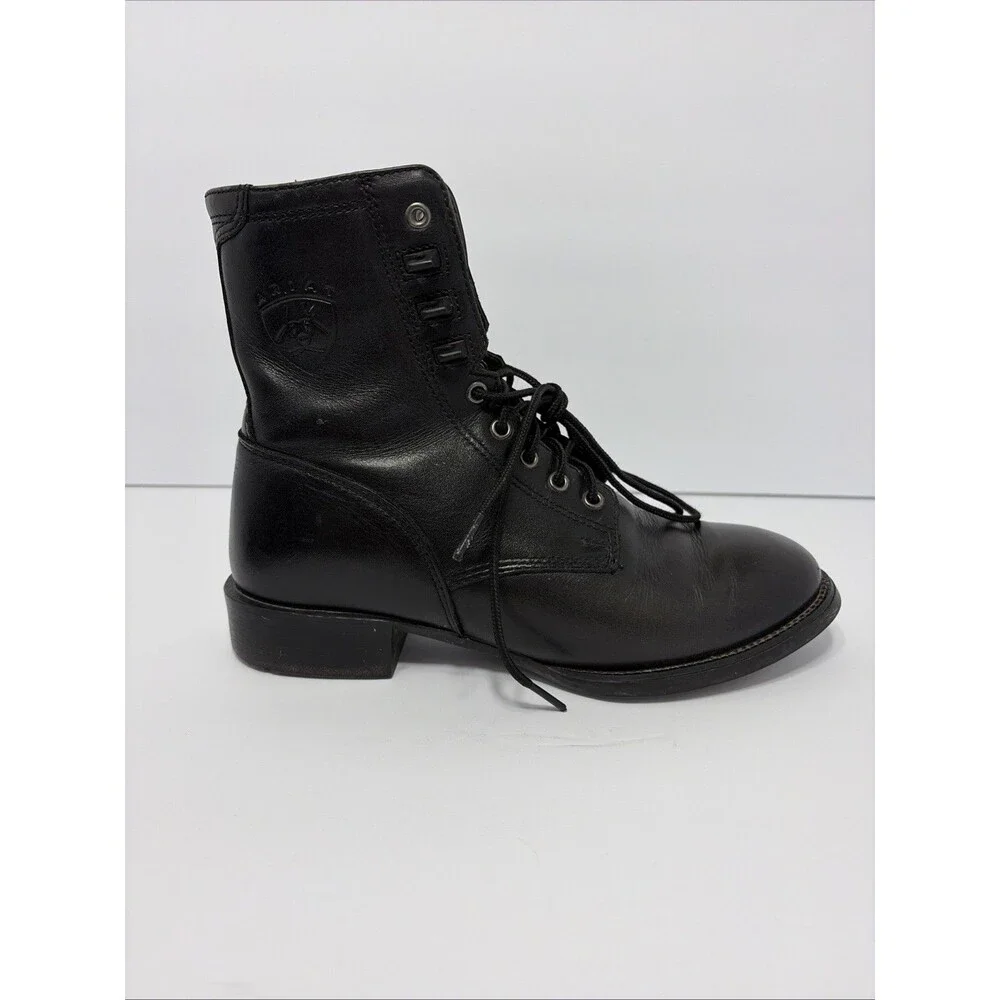Ariat Black Heritage Leather Lace Up Style 32501 Size 7EE **Cigarette Smell